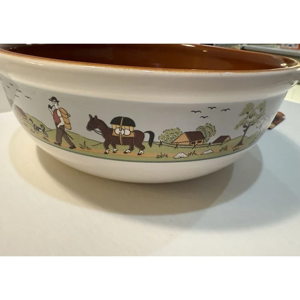 Landert 22 Fondue Pot Swiss Pottery Stoneware MCM 8.5